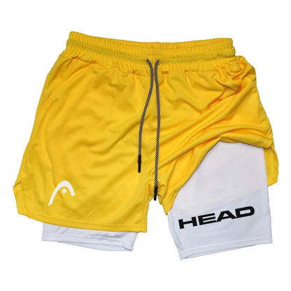 Men's 2-in-1 Running Shorts - Quick Dry Fitness & Gym Jogging Gear for Summer