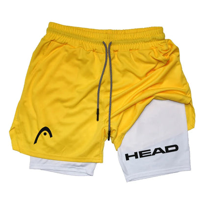 Men's 2-in-1 Running Shorts - Quick Dry Fitness & Gym Jogging Gear for Summer