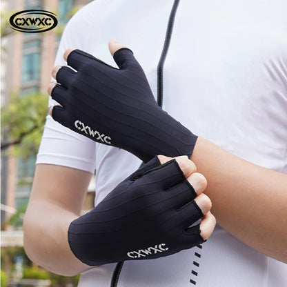 CXWXC Breathable Half Finger Cycling Gloves for Men & Women - Anti-Slip Fitness Training Gloves with Extended Wrist Guard