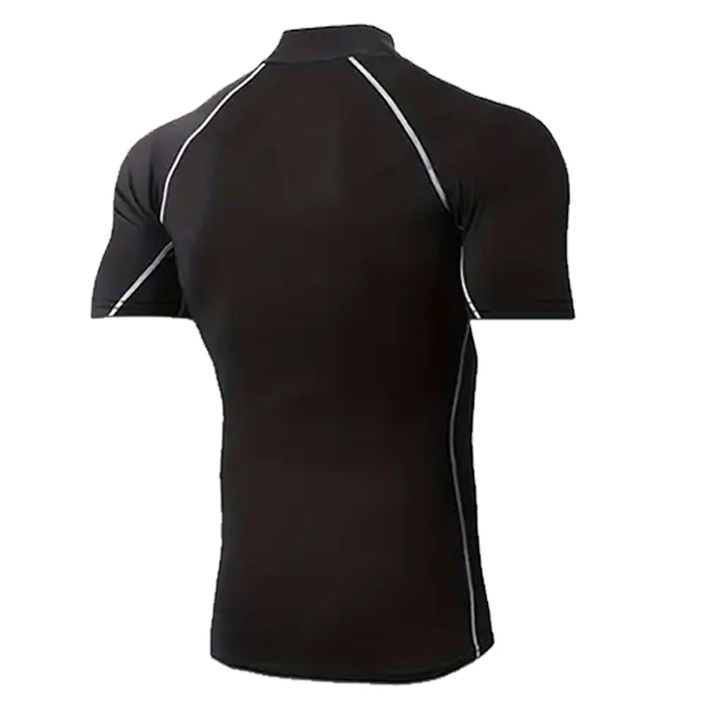 Men's Compression T-Shirt for Bodybuilding - Quick Dry Short Sleeve Workout Top for Gym and Running