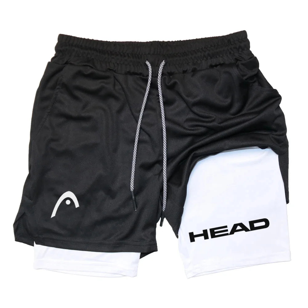 Men's 2-in-1 Running Shorts - Quick Dry Fitness & Gym Jogging Gear for Summer