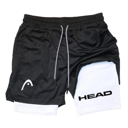 Men's 2-in-1 Running Shorts - Quick Dry Fitness & Gym Jogging Gear for Summer