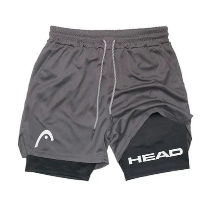 Men's 2-in-1 Running Shorts - Quick Dry Fitness & Gym Jogging Gear for Summer