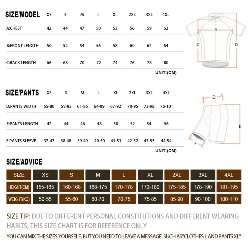 Men's Summer Cycling Jersey Set - Breathable Short Sleeve MTB Bike Shirts for Ultimate Comfort