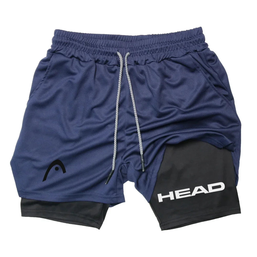 Men's 2-in-1 Running Shorts - Quick Dry Fitness & Gym Jogging Gear for Summer