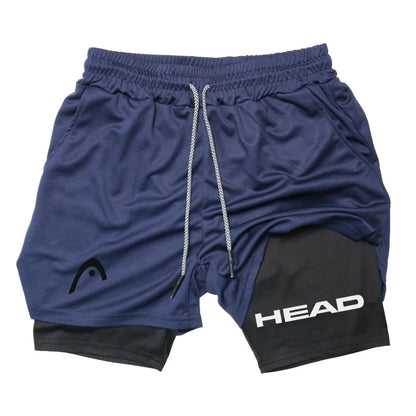 Men's 2-in-1 Running Shorts - Quick Dry Fitness & Gym Jogging Gear for Summer