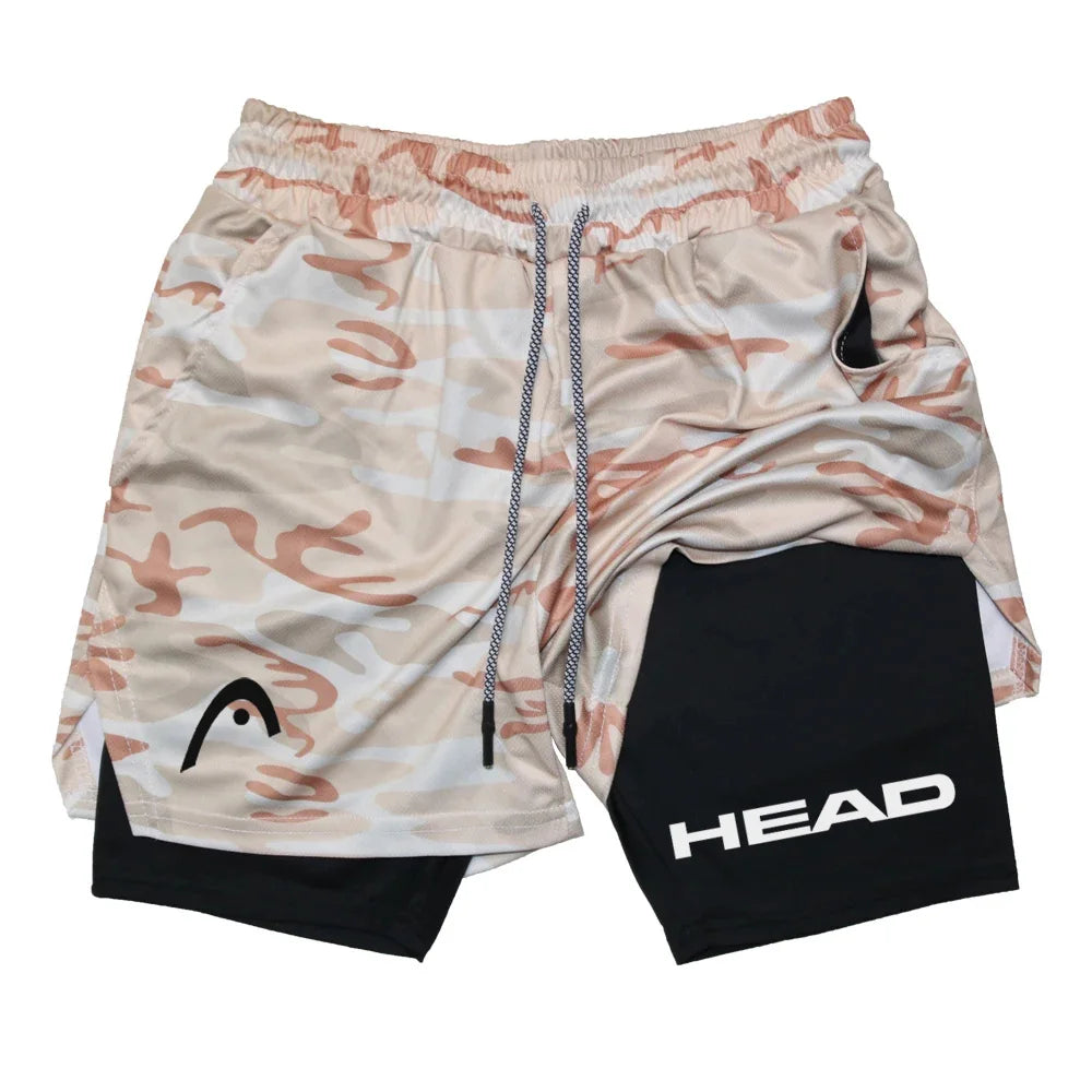 Men's 2-in-1 Running Shorts - Quick Dry Fitness & Gym Jogging Gear for Summer