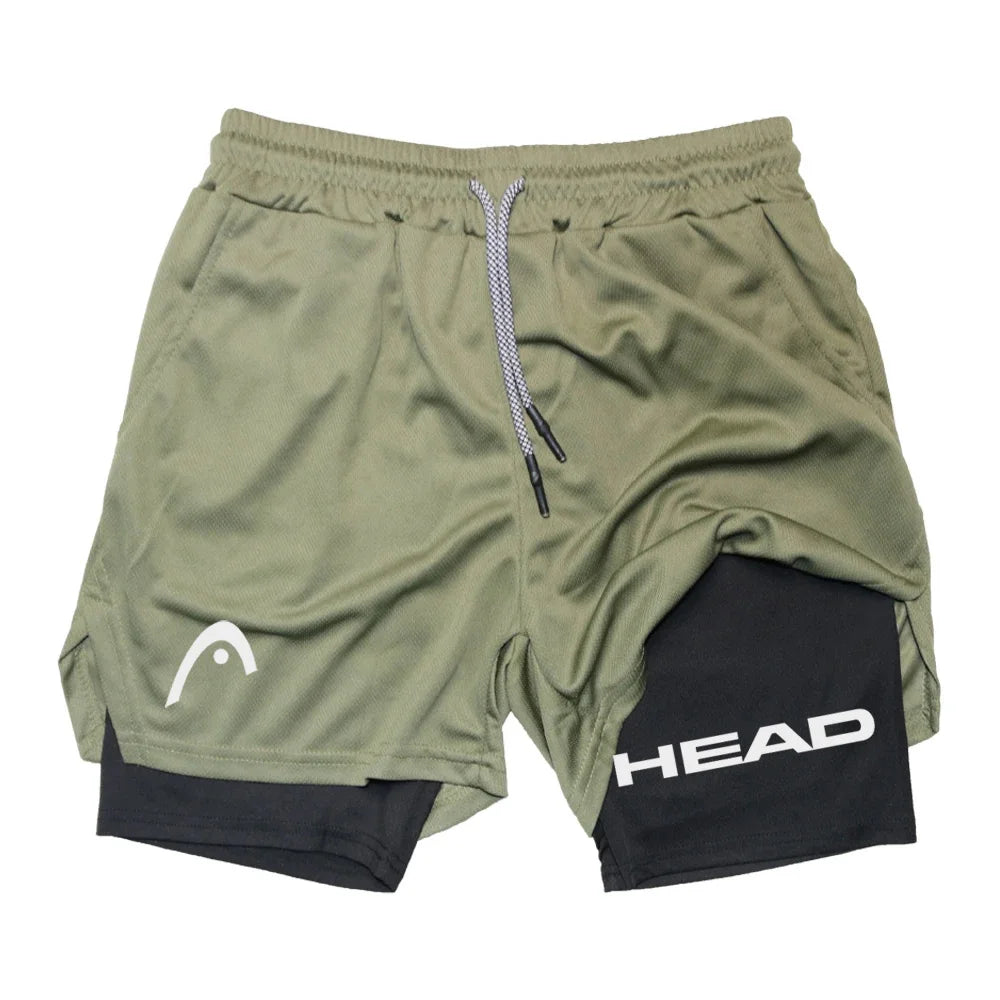 Men's 2-in-1 Running Shorts - Quick Dry Fitness & Gym Jogging Gear for Summer