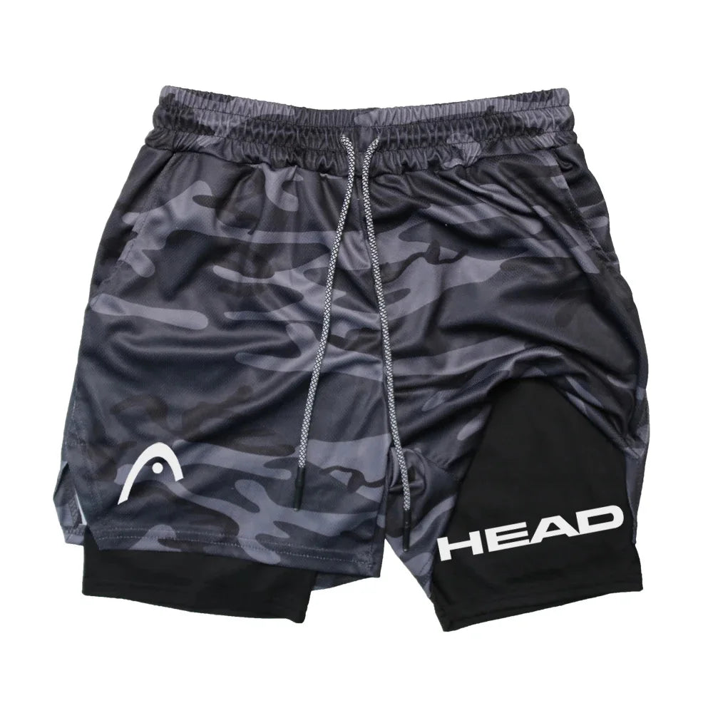 Men's 2-in-1 Running Shorts - Quick Dry Fitness & Gym Jogging Gear for Summer