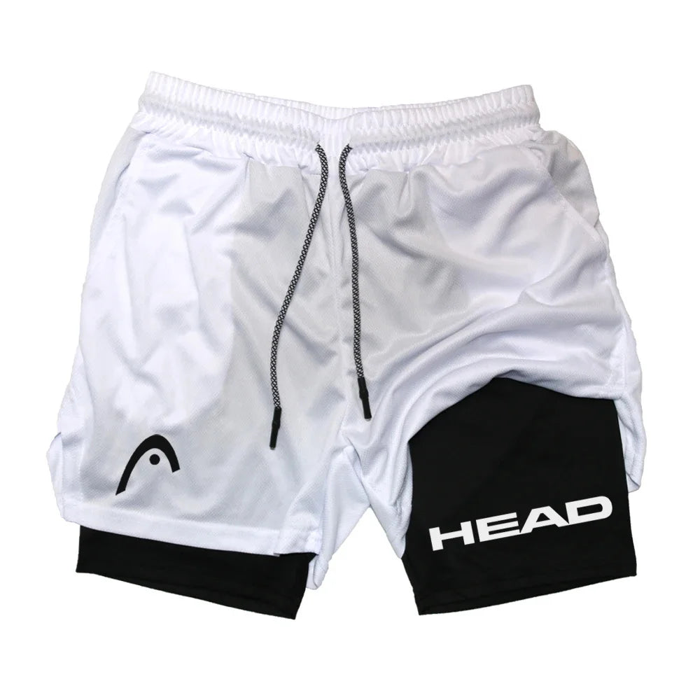 Men's 2-in-1 Running Shorts - Quick Dry Fitness & Gym Jogging Gear for Summer