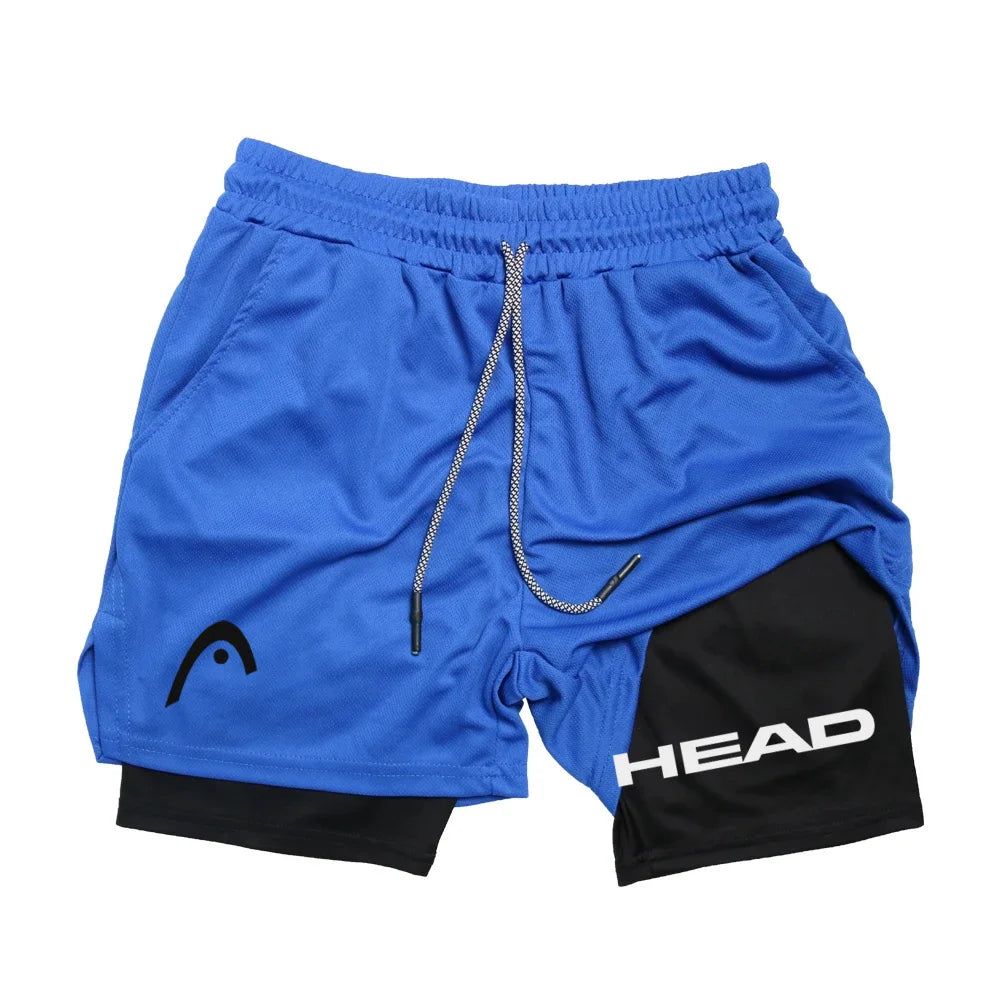 Men's 2-in-1 Running Shorts - Quick Dry Fitness & Gym Jogging Gear for Summer