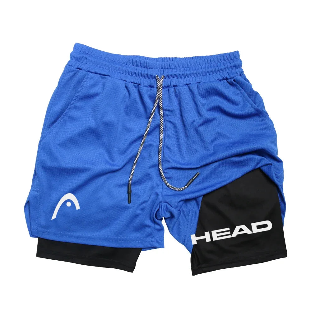 Men's 2-in-1 Running Shorts - Quick Dry Fitness & Gym Jogging Gear for Summer