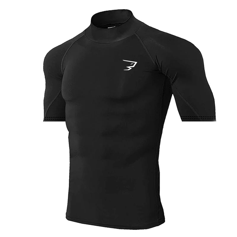 Men's Compression T-Shirt for Bodybuilding - Quick Dry Short Sleeve Workout Top for Gym and Running