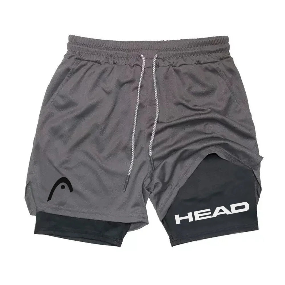 Men's 2-in-1 Running Shorts - Quick Dry Fitness & Gym Jogging Gear for Summer