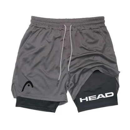 Men's 2-in-1 Running Shorts - Quick Dry Fitness & Gym Jogging Gear for Summer