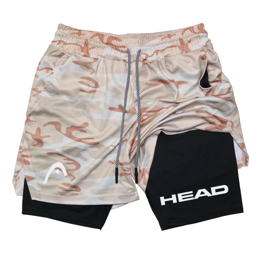 Men's 2-in-1 Running Shorts - Quick Dry Fitness & Gym Jogging Gear for Summer