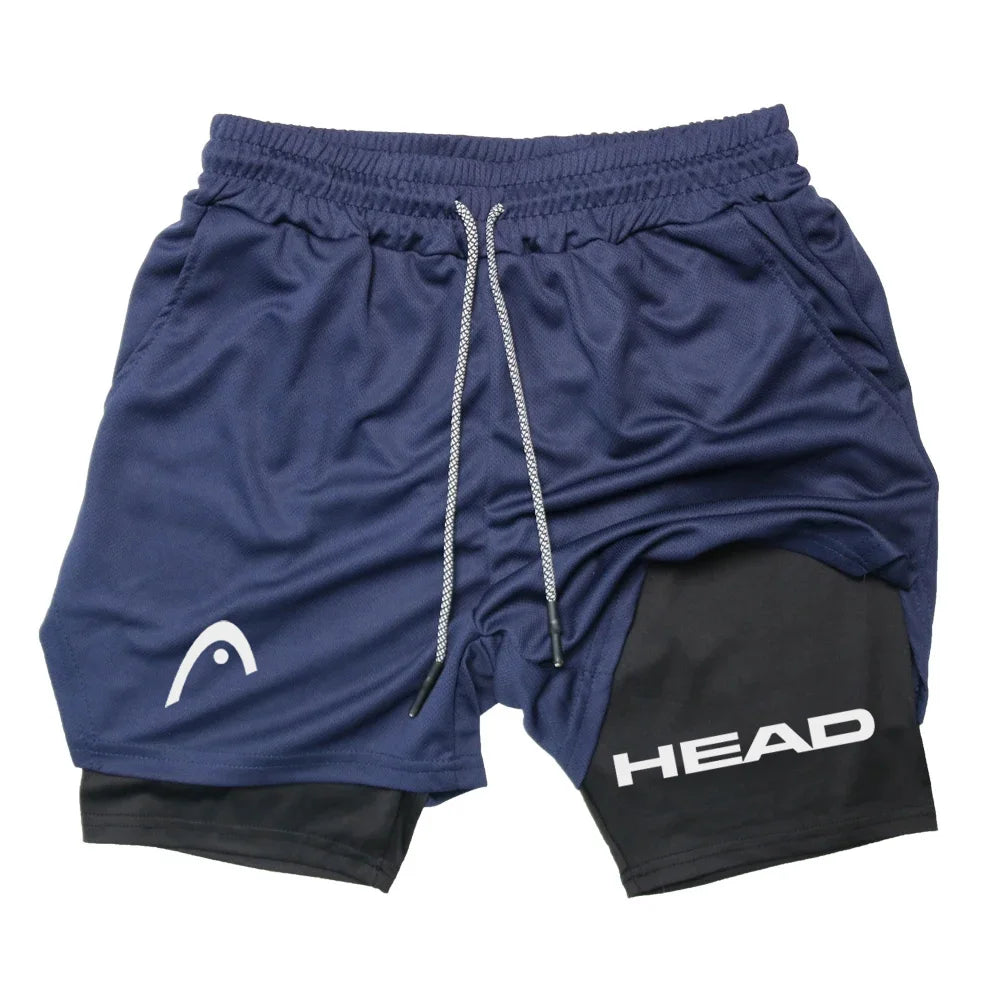 Men's 2-in-1 Running Shorts - Quick Dry Fitness & Gym Jogging Gear for Summer