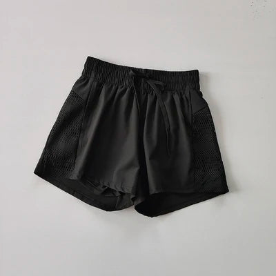High Waist 2-in-1 Women's Yoga Shorts - Quick Dry Fitness & Running Pants for Casual Gym Wear