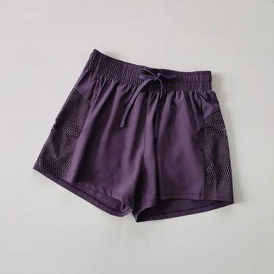 High Waist 2-in-1 Women's Yoga Shorts - Quick Dry Fitness & Running Pants for Casual Gym Wear