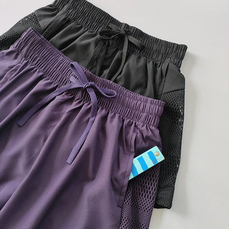 High Waist 2-in-1 Women's Yoga Shorts - Quick Dry Fitness & Running Pants for Casual Gym Wear