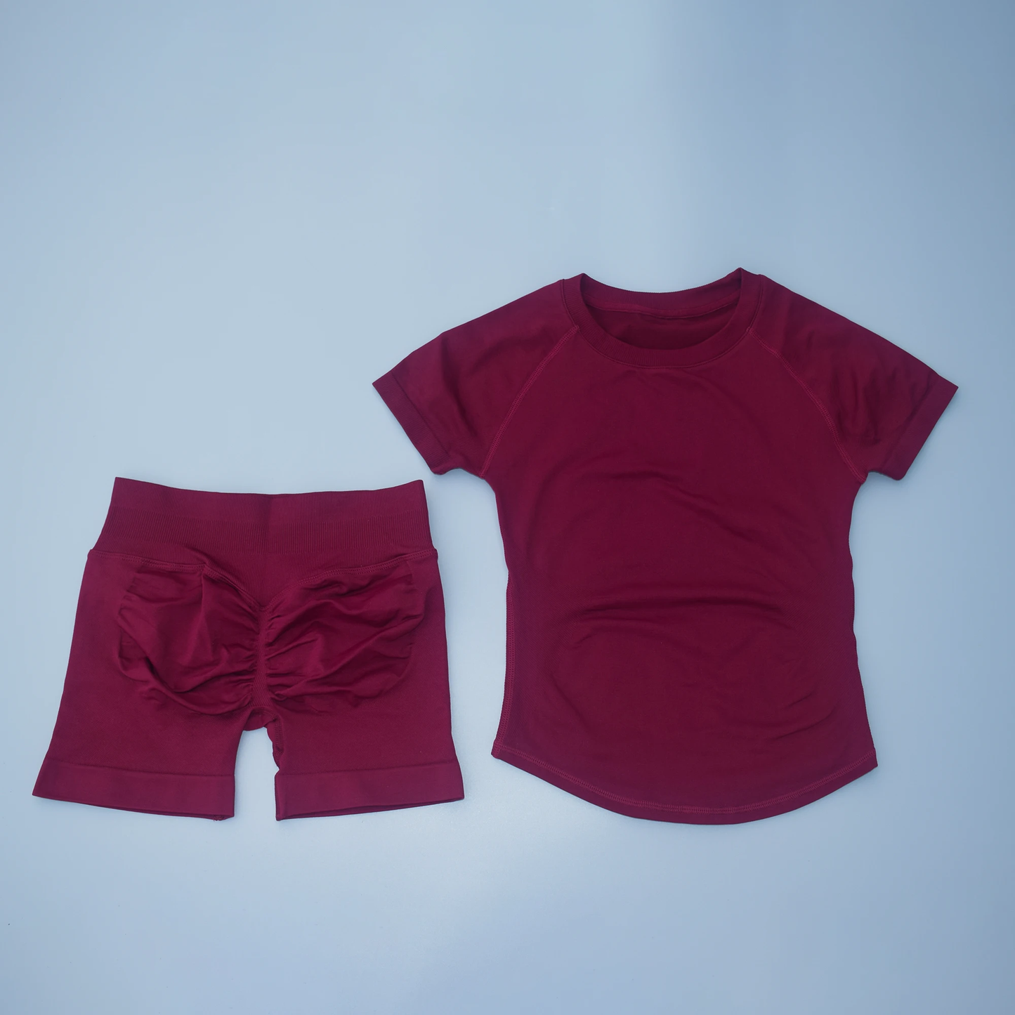 Seamless 2-Piece Women's Sports Gym Set - Short Sleeve Yoga & Running Leggings Suit