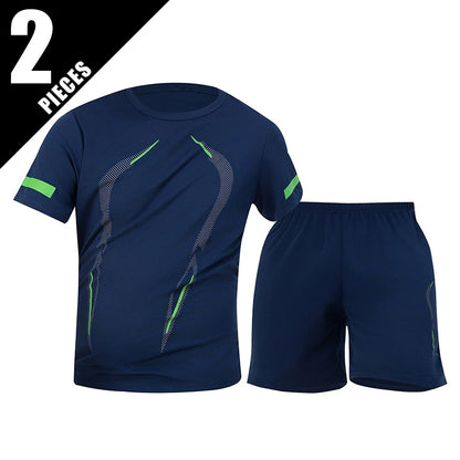 Ultimate Men's Plus Size Quick-Dry Mesh Sports Suit - 2-Piece Breathable Running & Fitness Set for Maximum Comfort and Performance