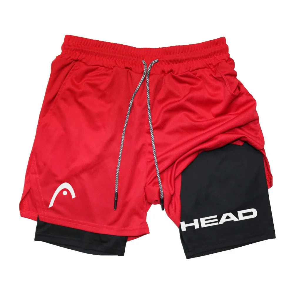 Men's 2-in-1 Running Shorts - Quick Dry Fitness & Gym Jogging Gear for Summer