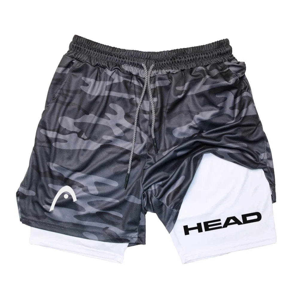 Men's 2-in-1 Running Shorts - Quick Dry Fitness & Gym Jogging Gear for Summer