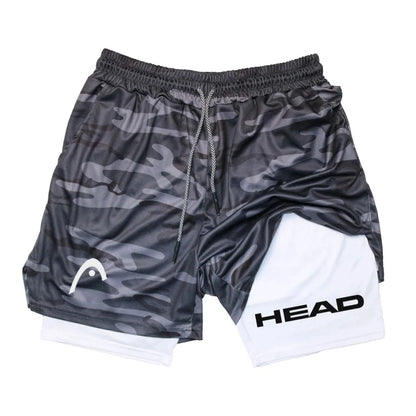 Men's 2-in-1 Running Shorts - Quick Dry Fitness & Gym Jogging Gear for Summer