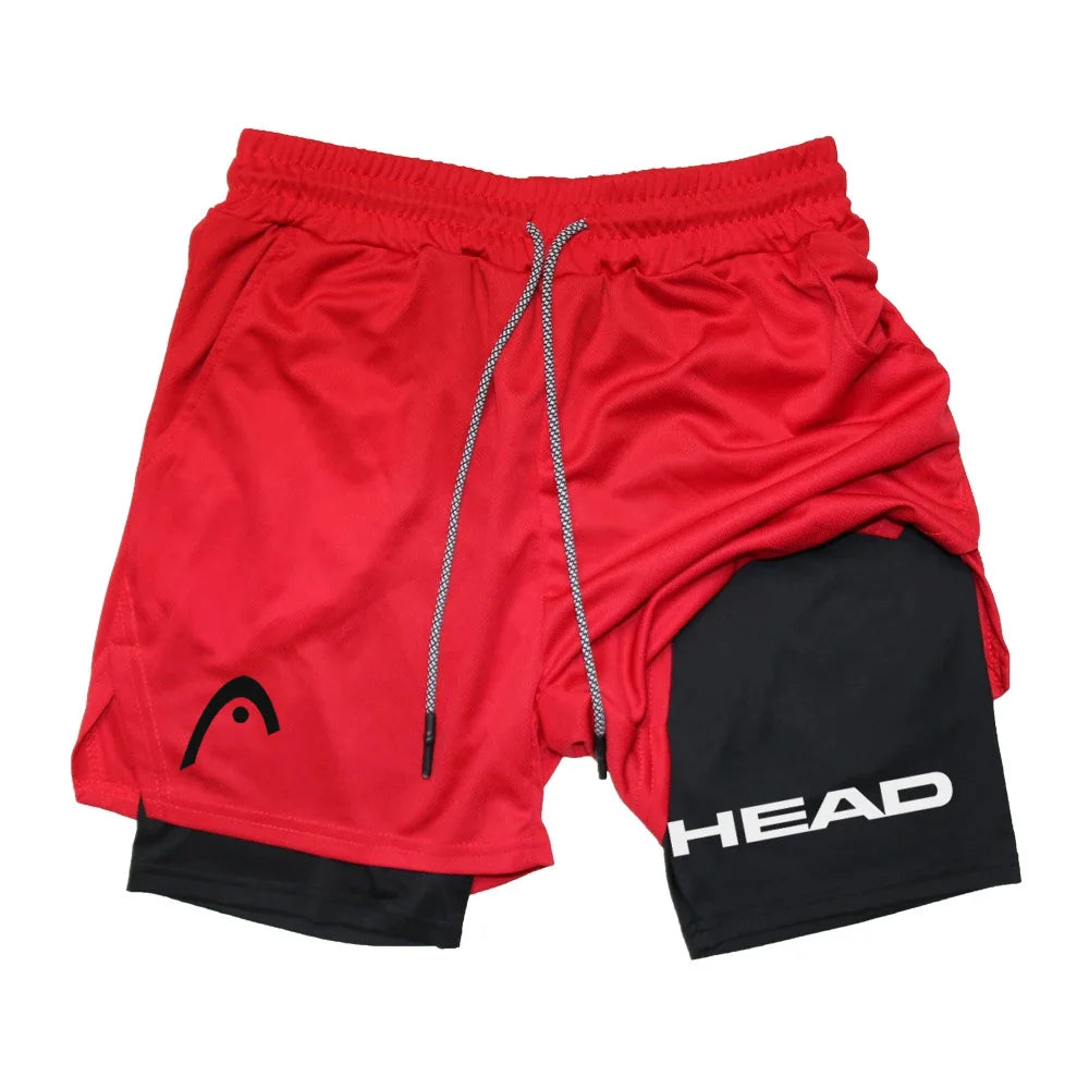 Men's 2-in-1 Running Shorts - Quick Dry Fitness & Gym Jogging Gear for Summer