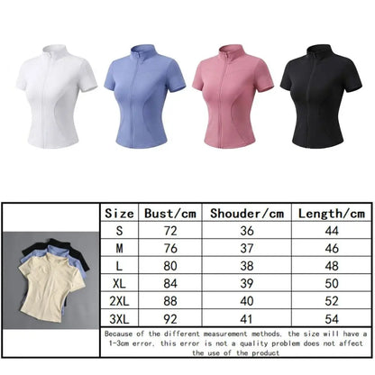 Elevate Your Workout: Slim Fit Lightweight Zip Front Women's Sports Top - Perfect for Yoga & Running this Summer!