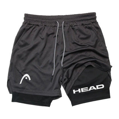 Men's 2-in-1 Running Shorts - Quick Dry Fitness & Gym Jogging Gear for Summer