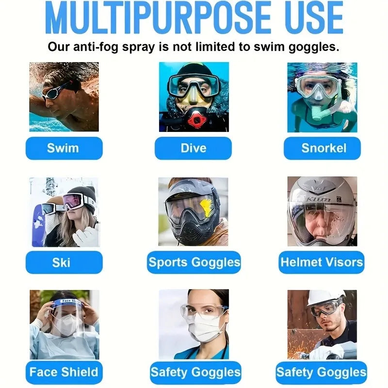 Ultimate Anti-Fog Spray for Goggles, Glasses, Cameras, Windshields, Telescopes & Mirrors - All-Scene Protection!