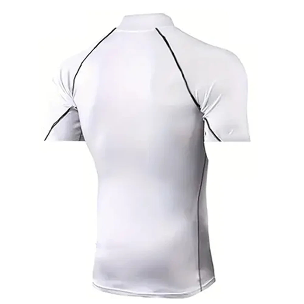 Men's Compression T-Shirt for Bodybuilding - Quick Dry Short Sleeve Workout Top for Gym and Running